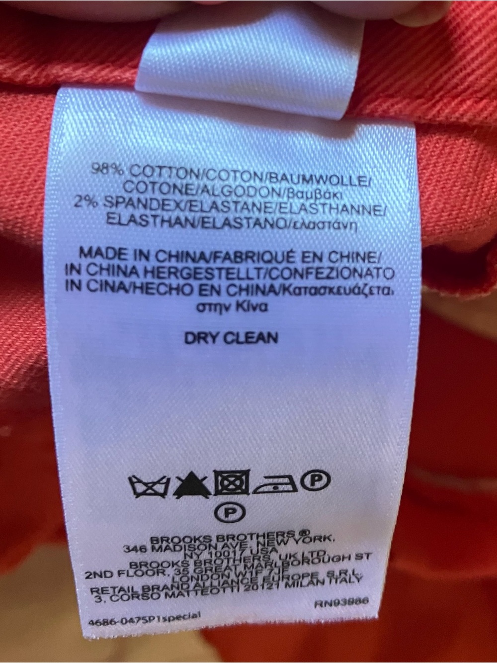 Brooks Brothers Coral-Red Brooke Fit Pants 4 - Picture 7 of 11
